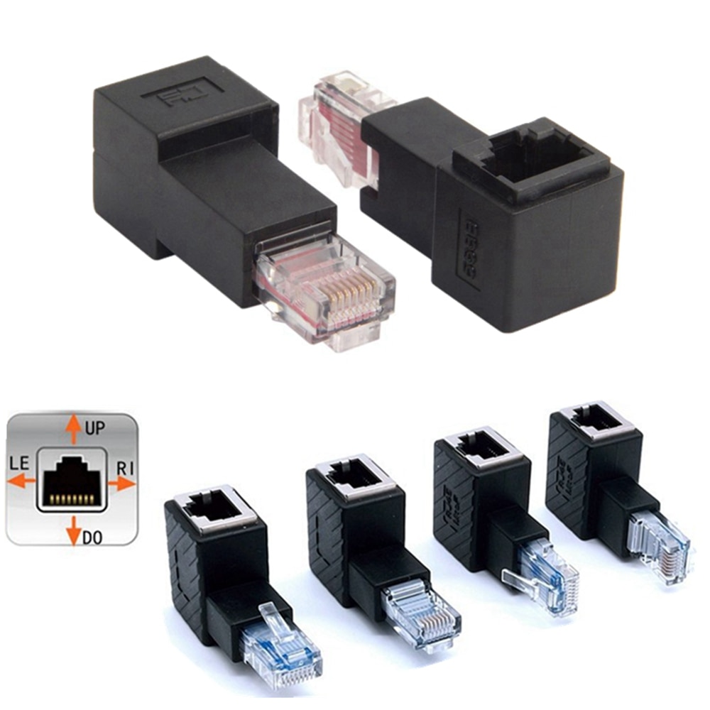 Network cable L-type adapter router switch gigabit network cable 90 degree wall elbow male to female